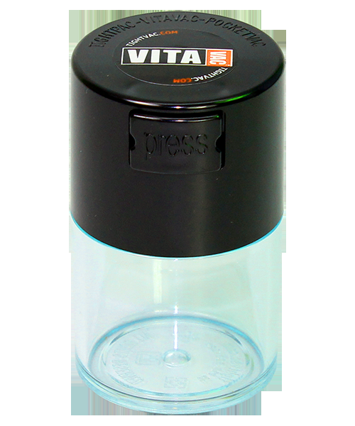 TightVac VitaVac 60 ml, vzduchotěsná dóza průhledná boční pohled