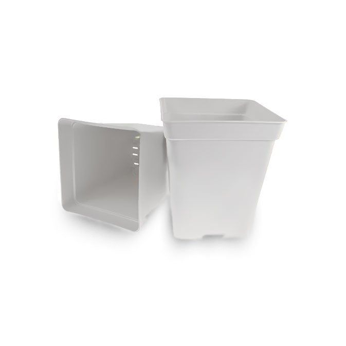 Květináč plastový bílý 20x20x23 cm - 5.7 l boční pohled