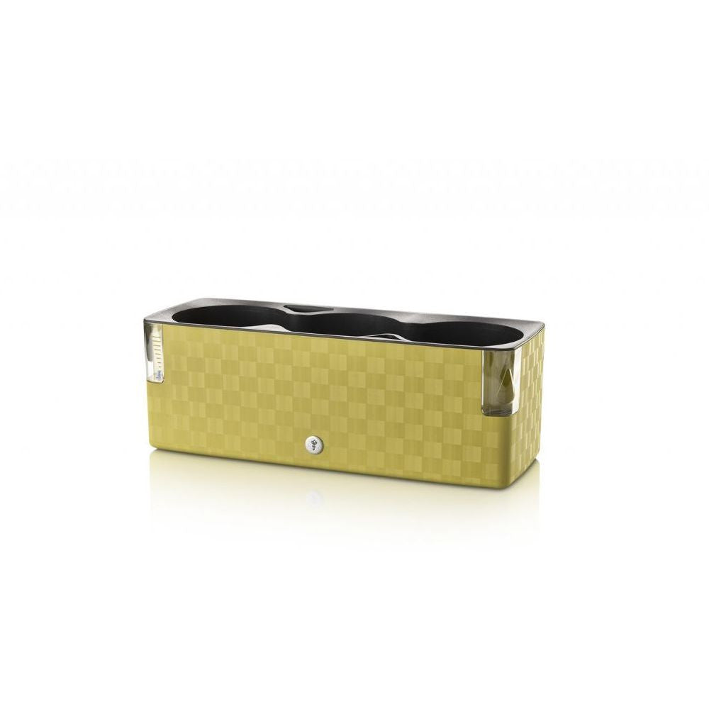 Plastkon Cobble Trio chytrý květináč Bazalkově zelená, 39.7x14x14 cm pohled zepředu