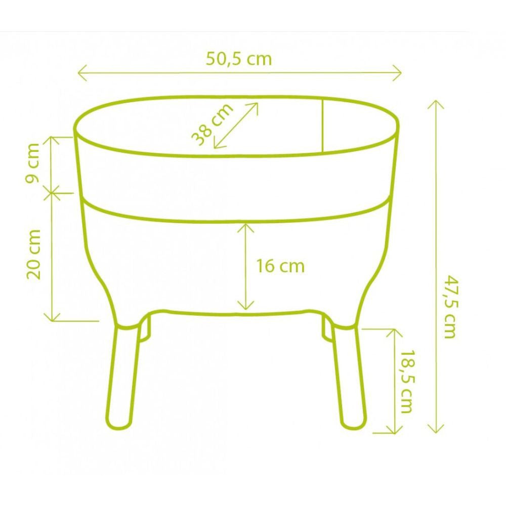 Plastia Urbalive nízká pěstební nádoba šedá boční pohled