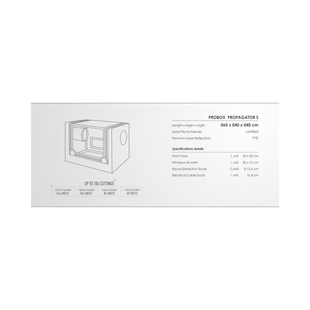 Garden High ProBox Propagator S, 60x40x40 cm detailní pohled