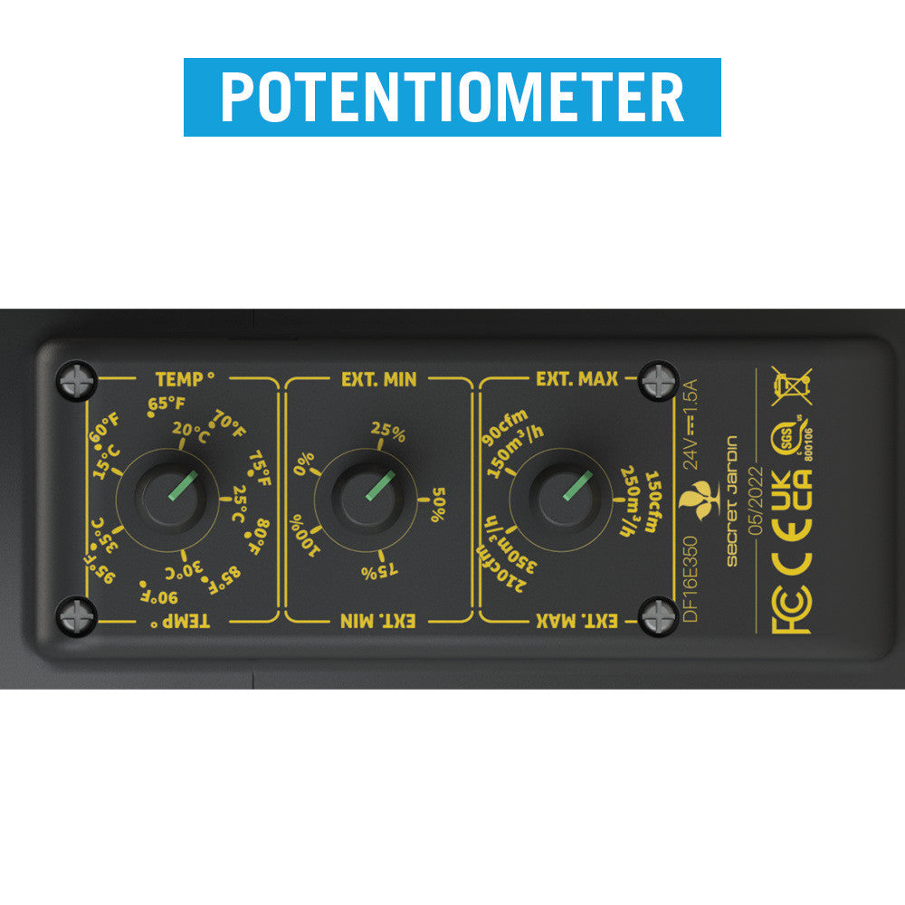 Secret Jardin DF16 Extractor, ventilateur 50-100-150 m3/h vue détaillée