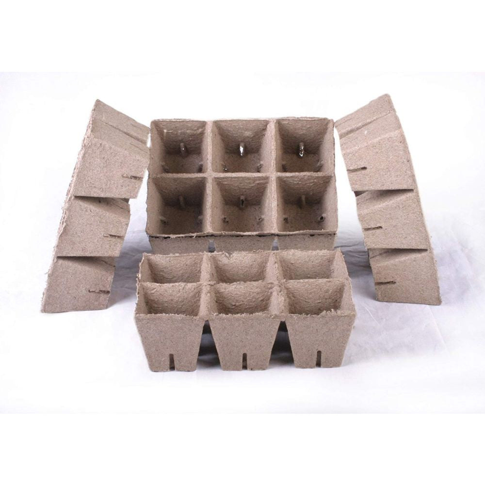 Jiffy square pot cluster 8x8x8 cm, 6 pcs front view