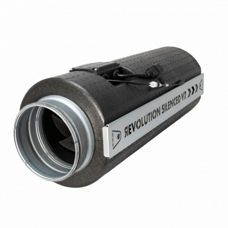 SystemAir Revolution Silenced V2 EC Vector 160 mm, 764 m3/h boční pohled