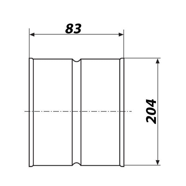 Spojka vnější 200 mm pohled zezadu