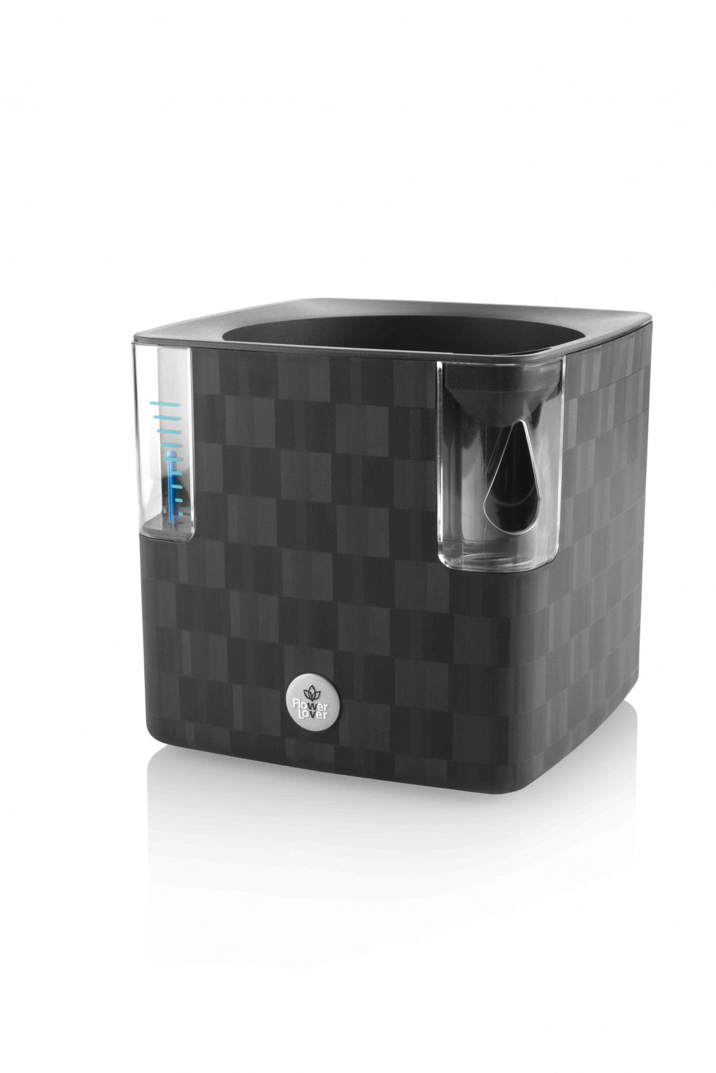 Plastkon Cobble chytrý květináč Antracit, 15x15x14 cm boční pohled