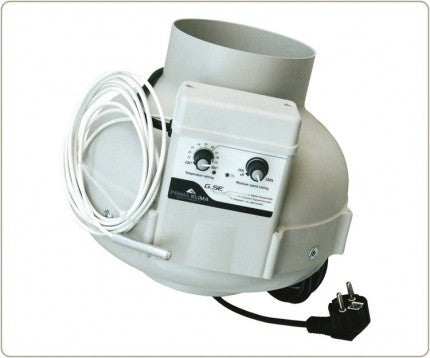 Prima Klima Ventilateur PK100-TC 100 mm - 280 m3/h, contrôle de température TEMP CTRL vue latérale