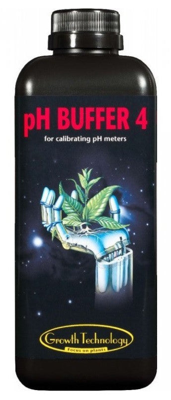 Growth Technology pH 4 Buffer 1 l, kalibrační roztok boční pohled