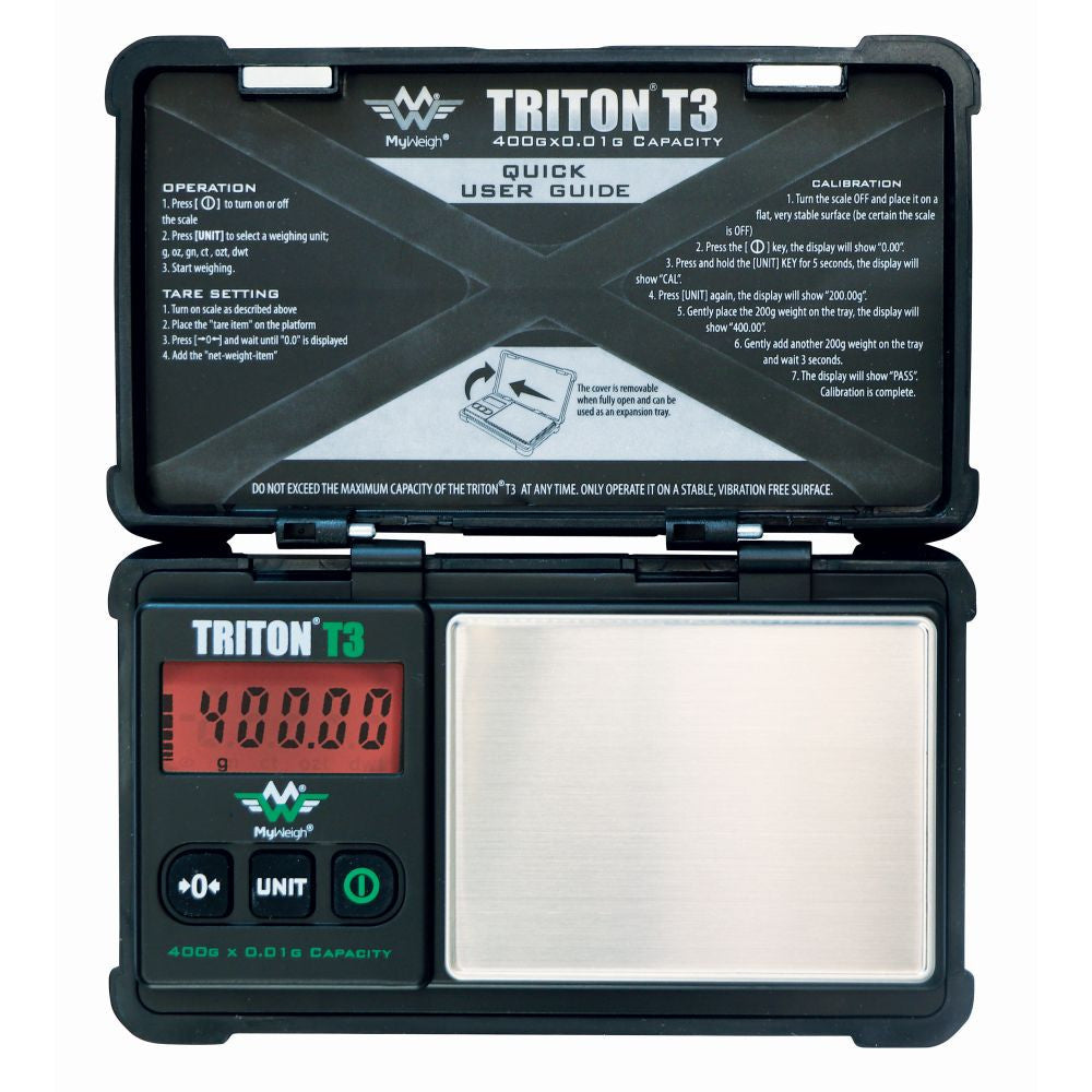 Digitální váha My Weigh Triton T3 - 400 g x 0.01 g druhý boční pohled