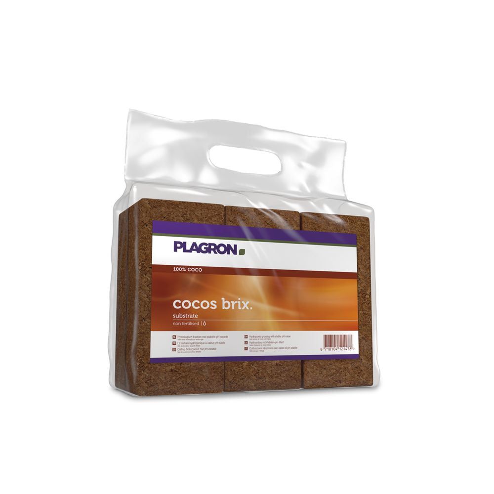 Plagron Cocos Brix 7 l, brique de coco déshydratée, 6 pièces, vue de face