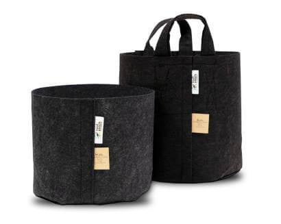 Root Pouch Black planter textile 29x36 cm - 22 l rear view