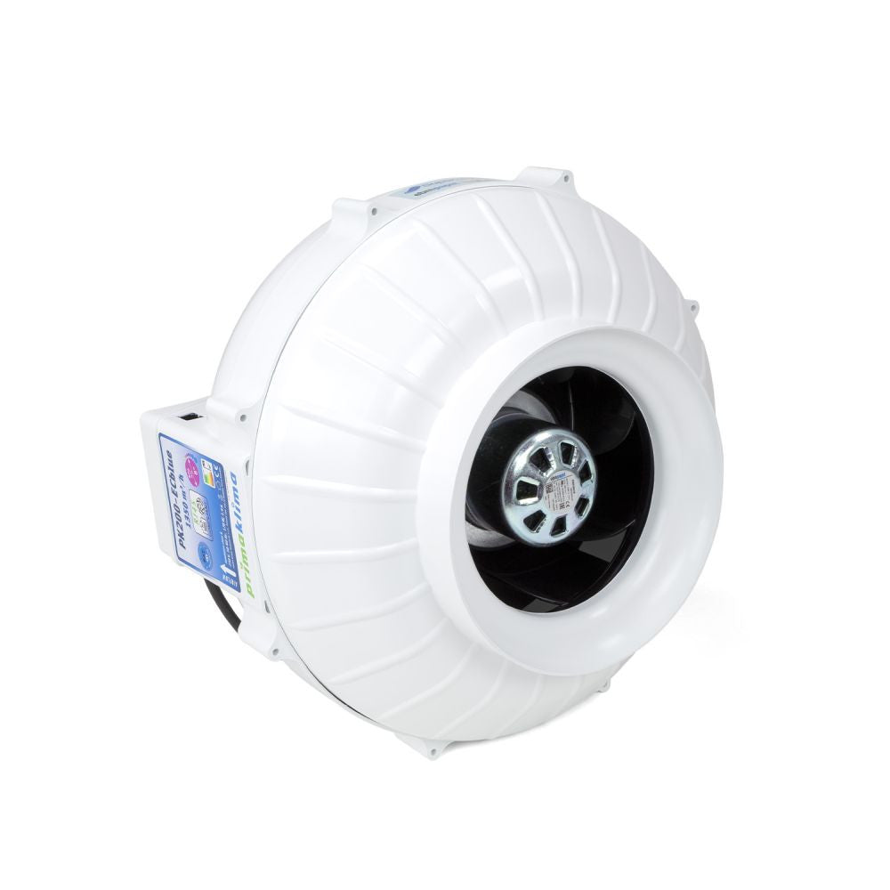 Prima Klima fan PK200-ECblue 200 mm - 1350 m3/h, EC motor side view