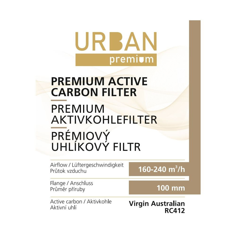 Urban Premium uhlíkový filtr 160-240 m3/h, 100 mm druhý boční pohled