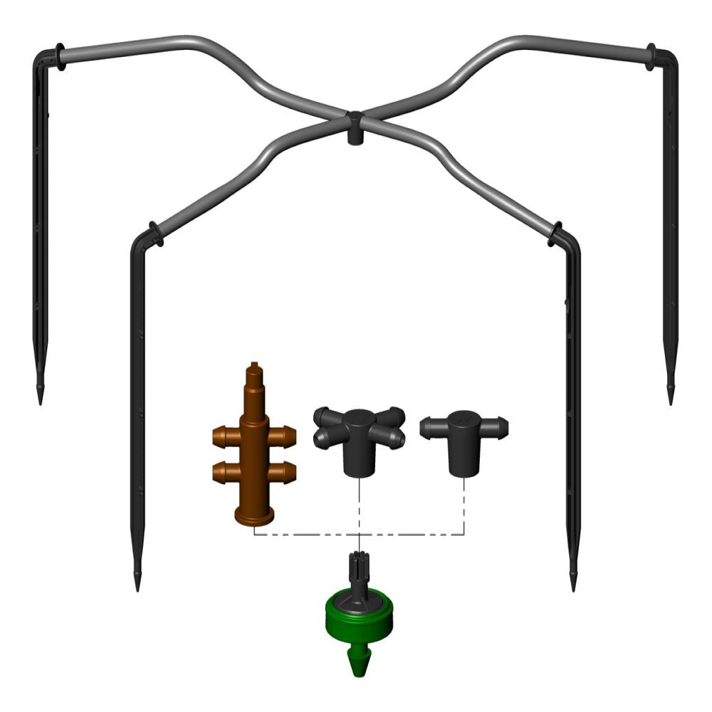 Netafim Sæt PCJ LNCL drypper 3 l/t, 70cm slange + nål sidevisning