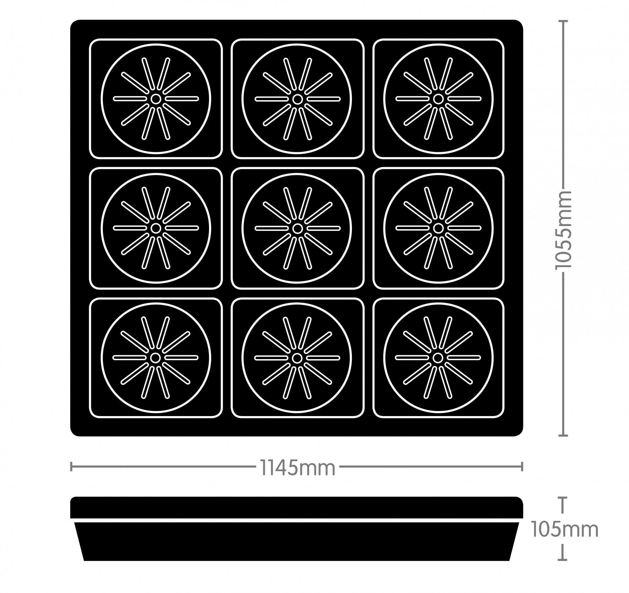 AutoPot Auto9 XL Tray (podmiska) pohled zepředu