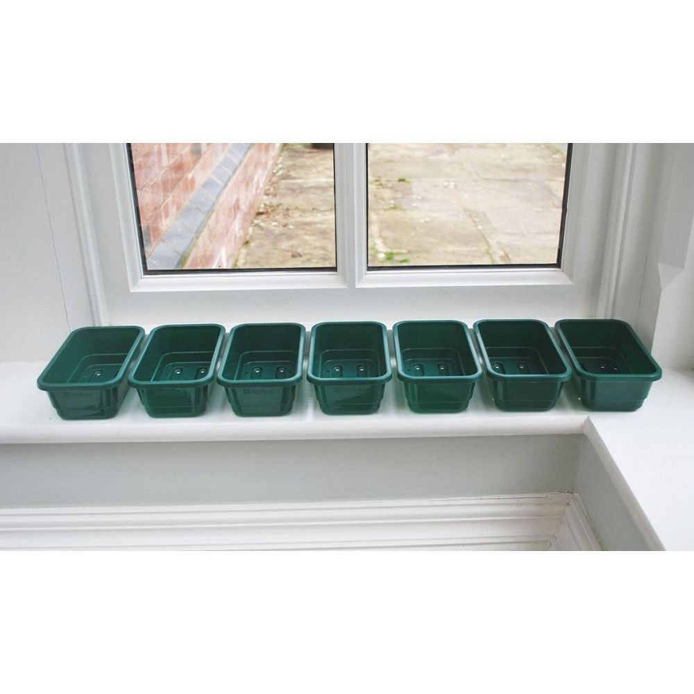 Garland plastic tray Mini Seed Tray Green with drainage 17x10x5 cm side view