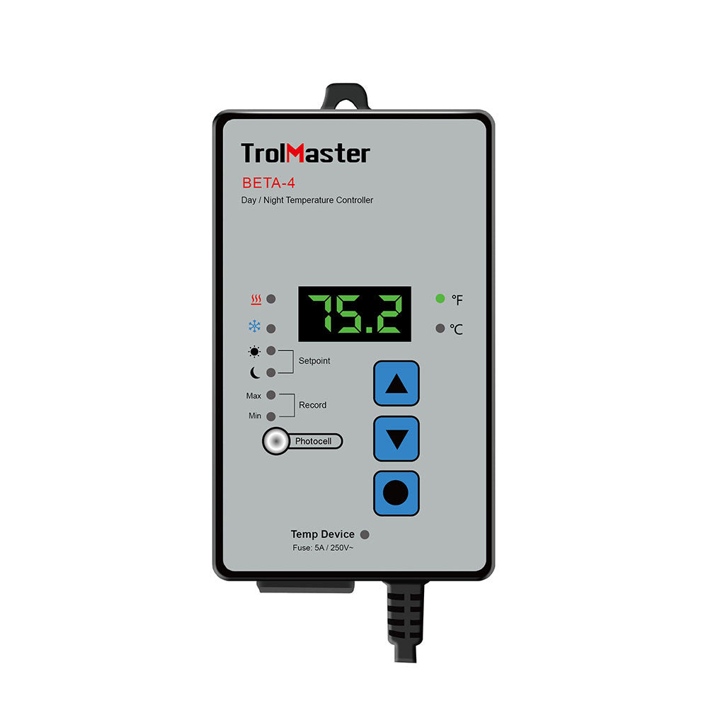 Trolmaster Digital Day/Night Temperature Controller Beta-4 - met adapter (CZ/EU stekker) zijaanzicht