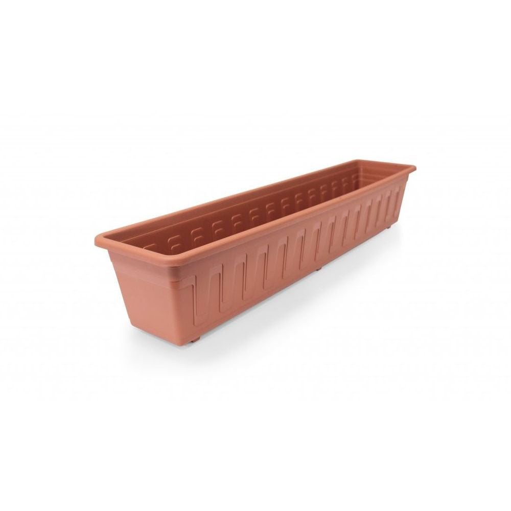 Plastkon truhlík Garden Terakota, 80x17x15 cm pohled zepředu