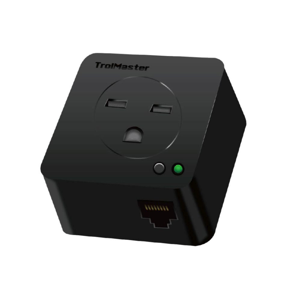Trolmaster 240V Fugtighedsenhedsstation (DSH-2E) - med adapter (CZ/EU stik) sideudsigt