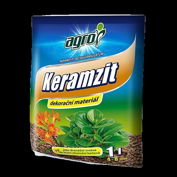 AGRO Hydroton 4-8 mm - 1 l, keramzit boční pohled