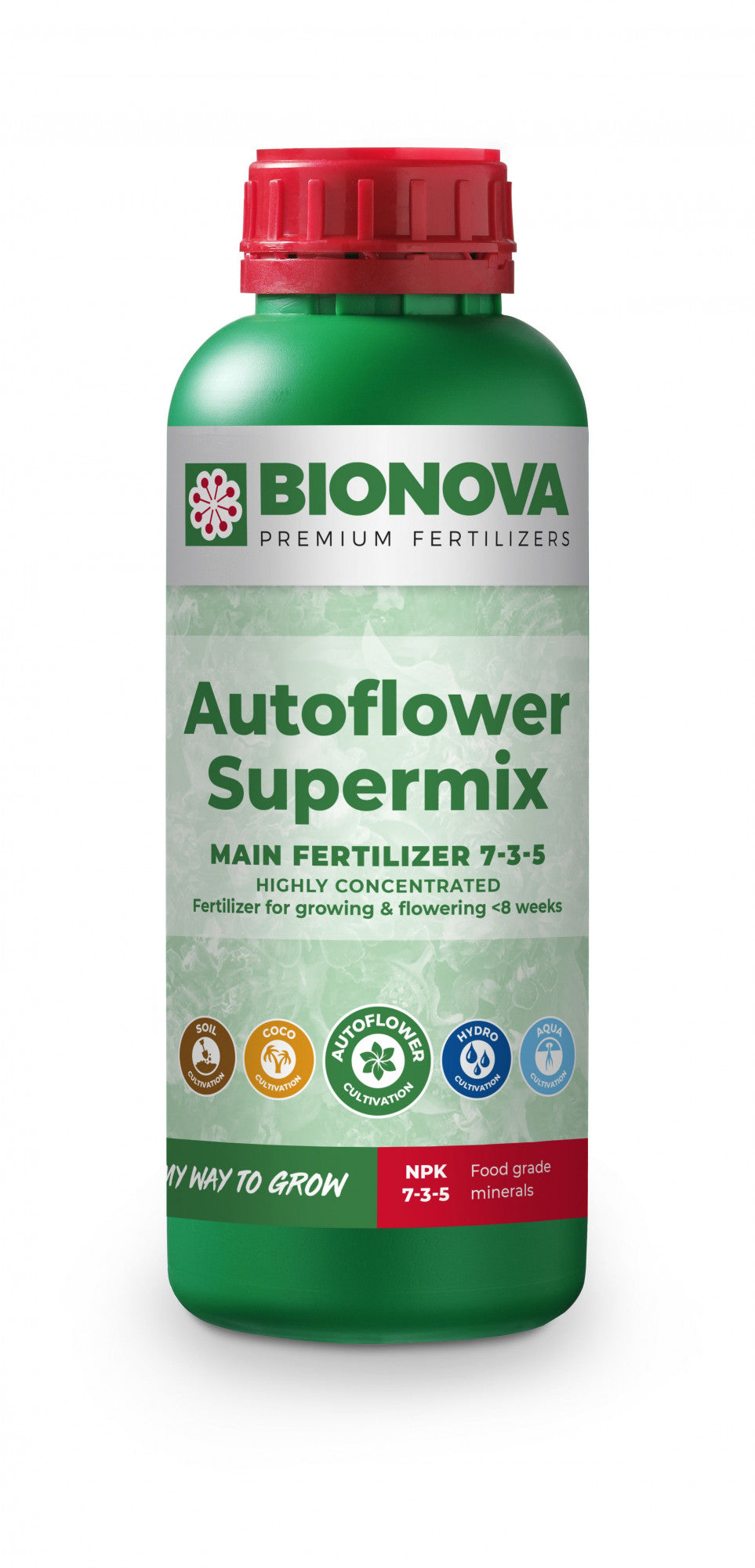 BioNova AutoFlower Supermix 1 l boční pohled