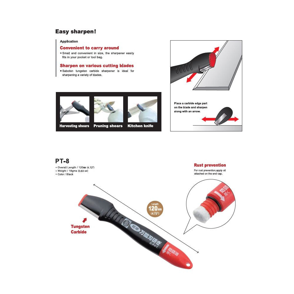 Saboten Multifunction Sharpener, brousek na nůžky pohled zezadu