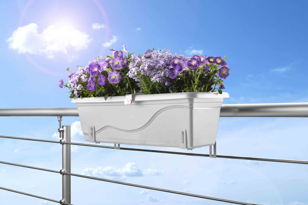 Plastkon samozavlažovací truhlík Extra Line Smart Antracit, 79.5x21x17 cm boční pohled