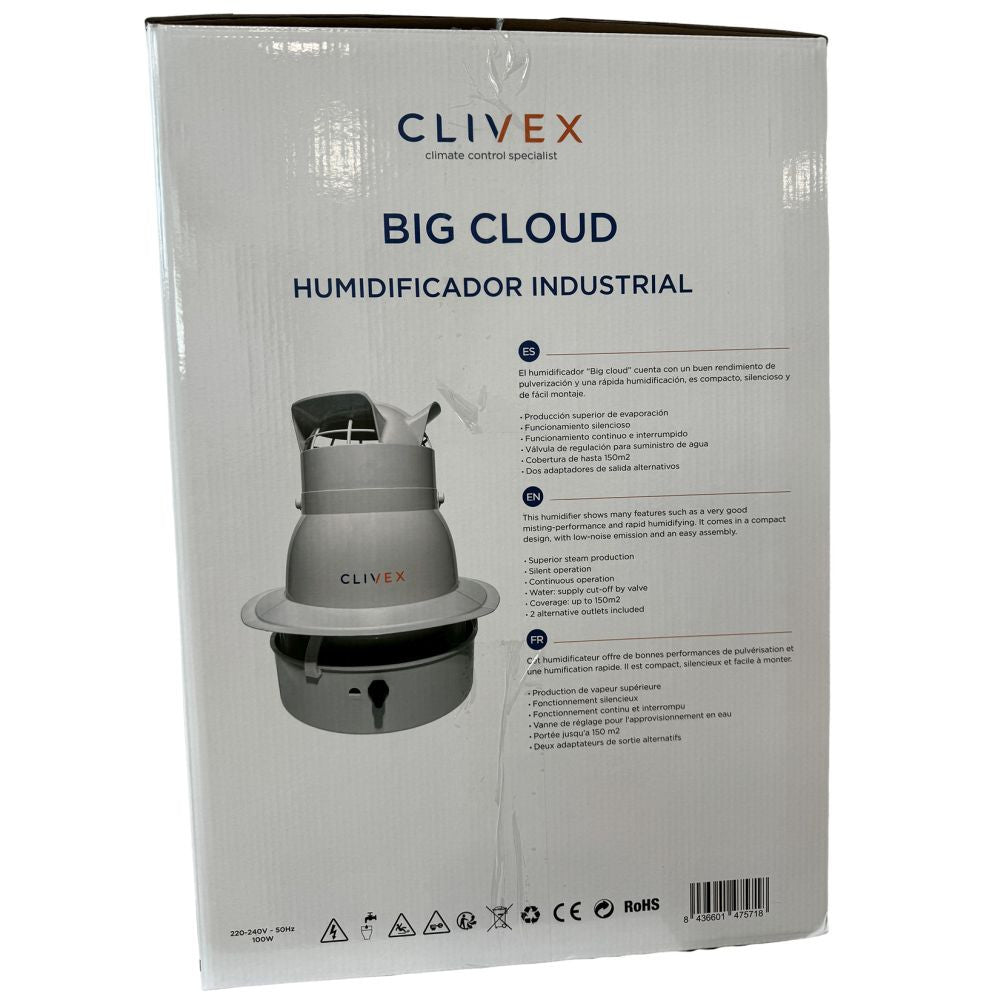 Zvlhčovač Clivex Big Cloud 4000 ml/h, 4.5 l pohled zezadu
