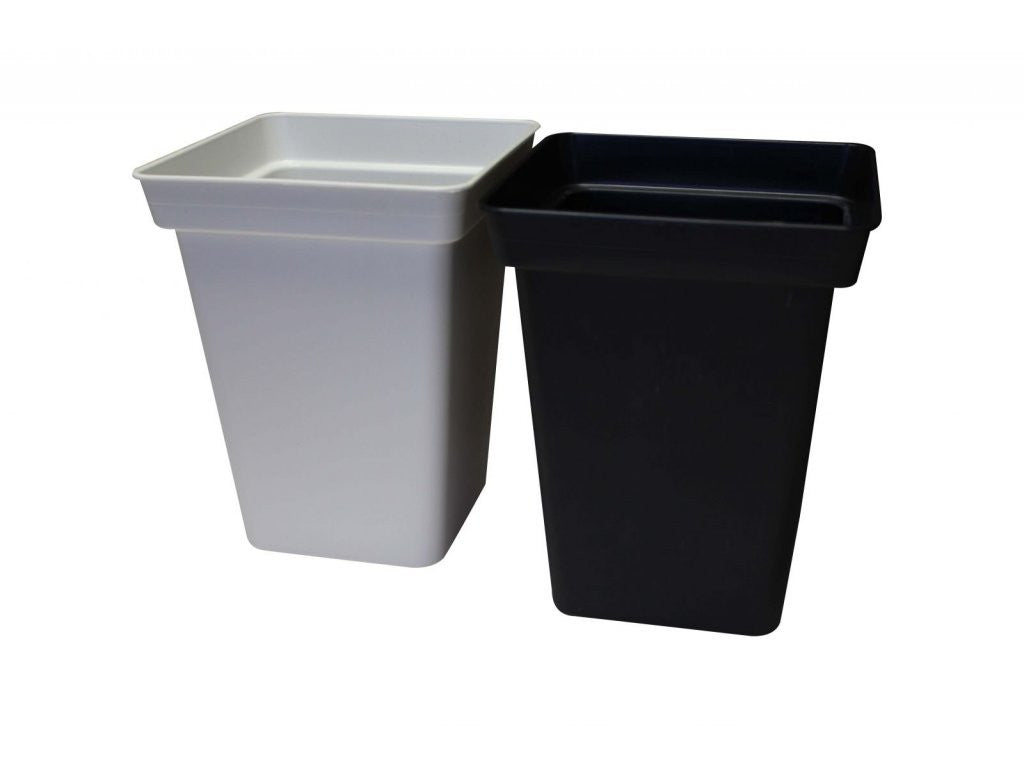 Květináč plastový hranatý bílý 27x27x40 cm - 20 l boční pohled