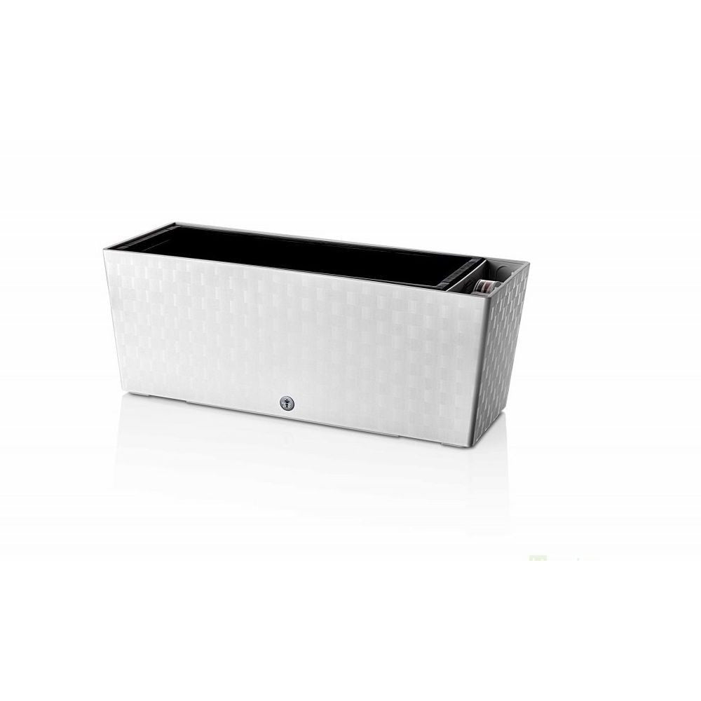 Plastkon samozavlažovací truhlík Supreme Ledově bílá, 49,5x19,3x19 cm pohled zepředu