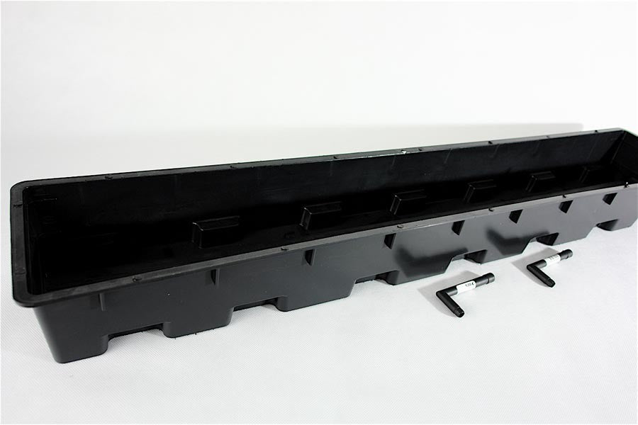 Libra truhlík 103x18x10 cm s 2x L odtok boční pohled