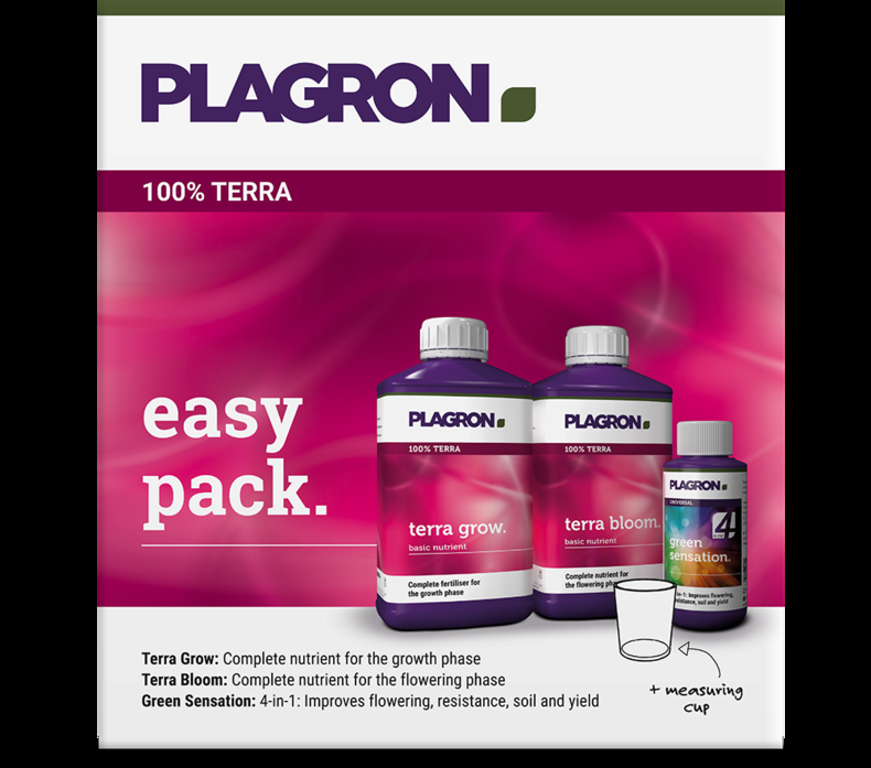 Plagron Easy Pack Terra 550 ml, Düngemittelset Seitenansicht
