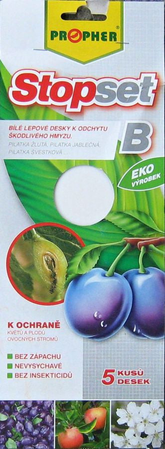 Stopset lepové desky bílé, 5 ks boční pohled