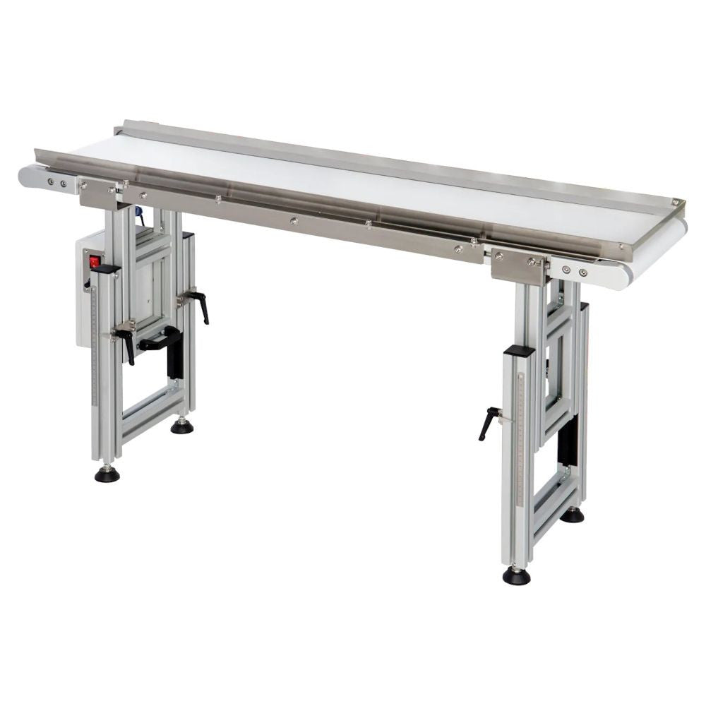 Master Trimmer Conveyor Belt Input, výstupní pásový dopravník pohled zepředu