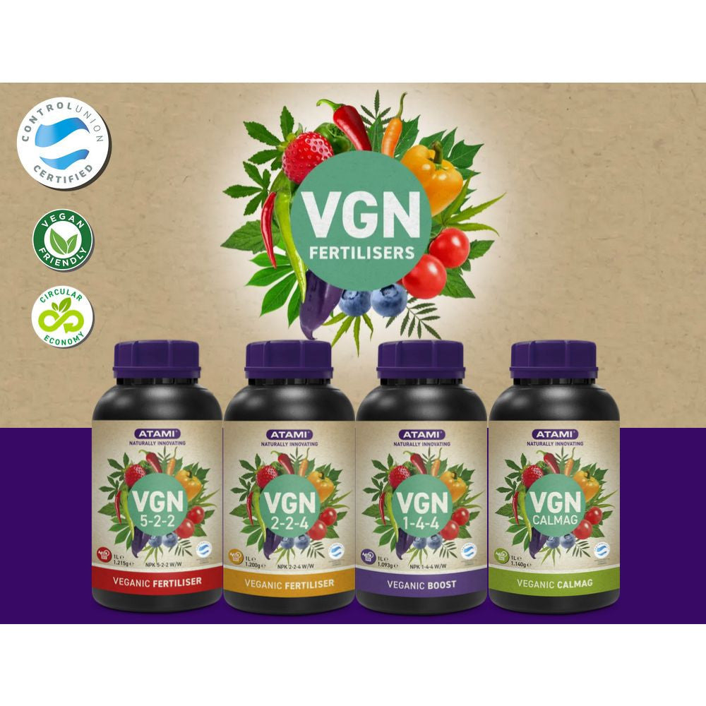 Atami VGN Vegan 4-Pack 250 ml, sada hnojiv boční pohled