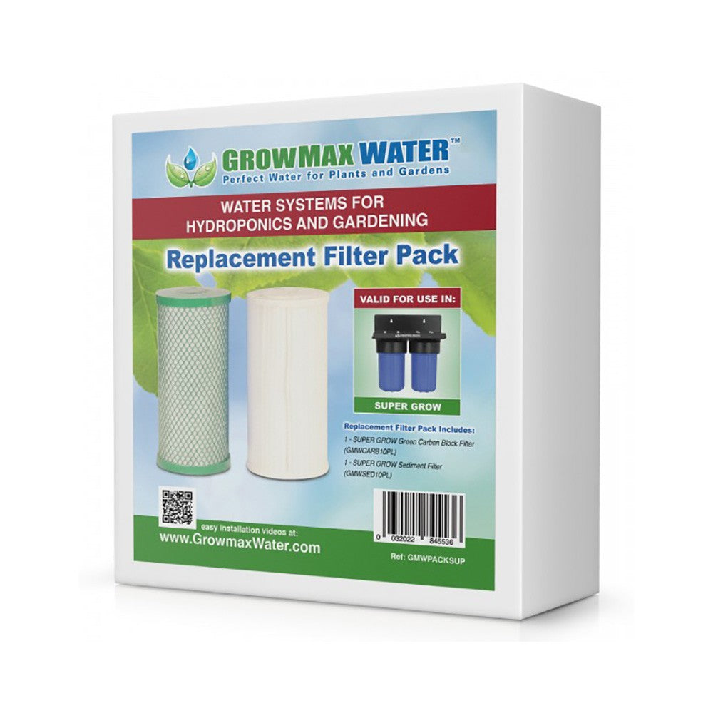 Growmax Water Super Grow 800 l/h, sada 2 náhradních filtrů pohled zepředu