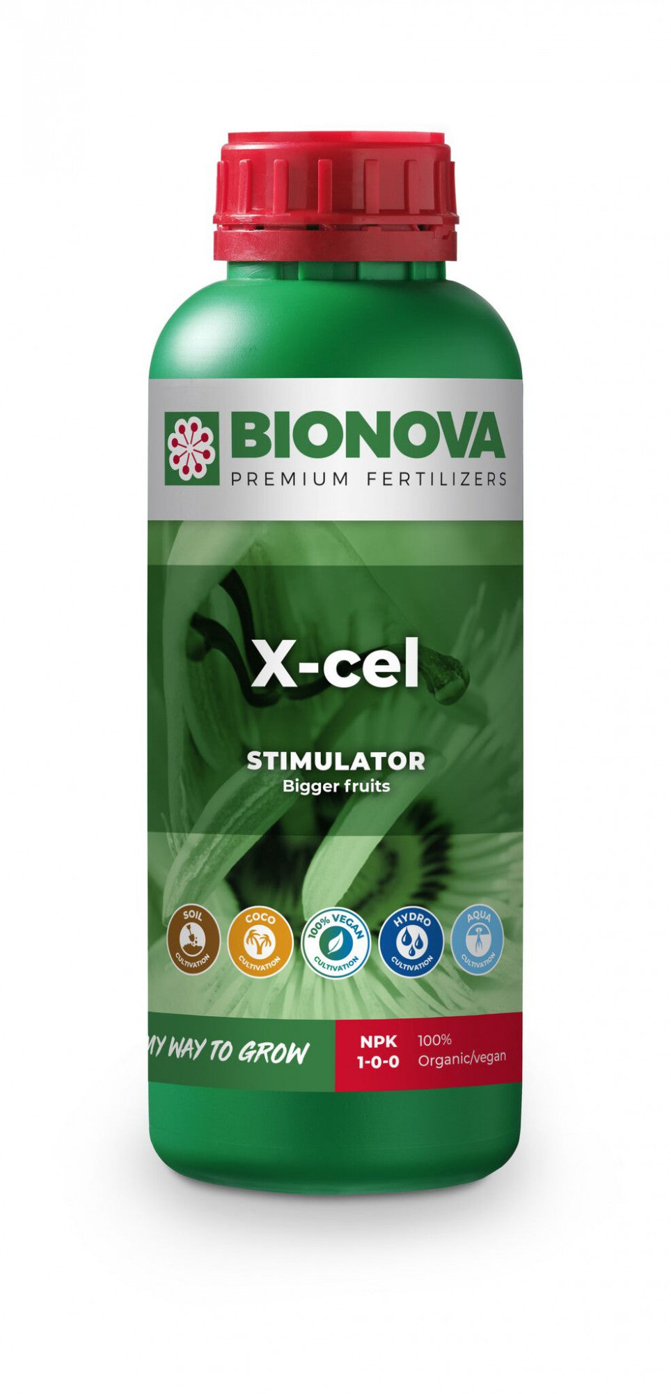 BioNova X-cel Booster 1 l boční pohled