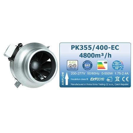 Prima Klima Ventilateur Blueline PK355/400-EC - 4400 m3/h, moteur EC vue latérale