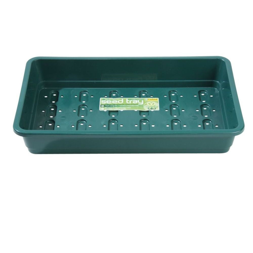 Garland podmiska plast Seed Tray Green s drenáží 37.5x23x6 cm pohled zepředu