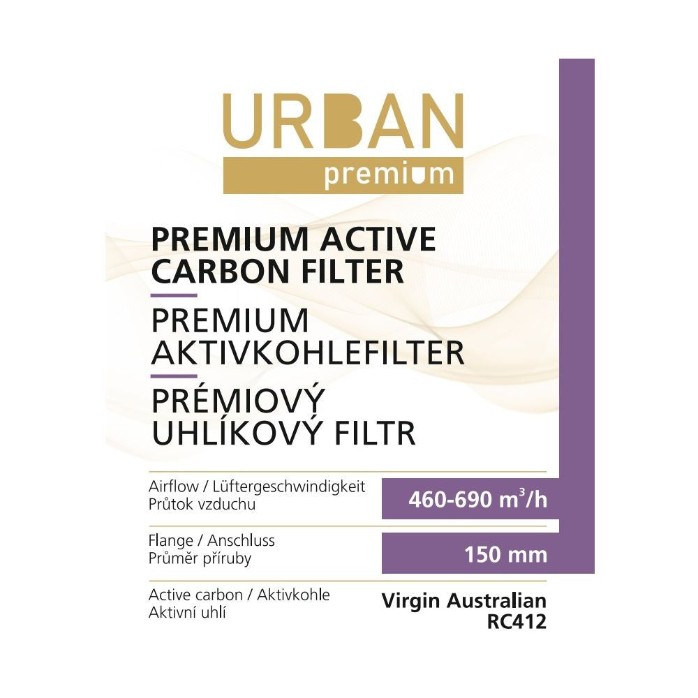 Urban Premium uhlíkový filtr 460-690 m3/h, 150 mm druhý boční pohled