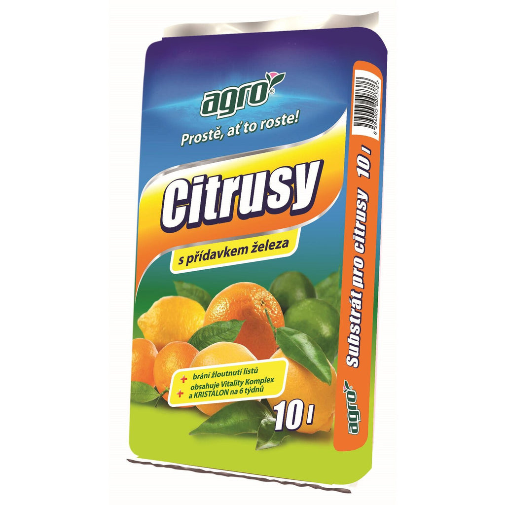 Agro substrát pro citrusy 10 l boční pohled