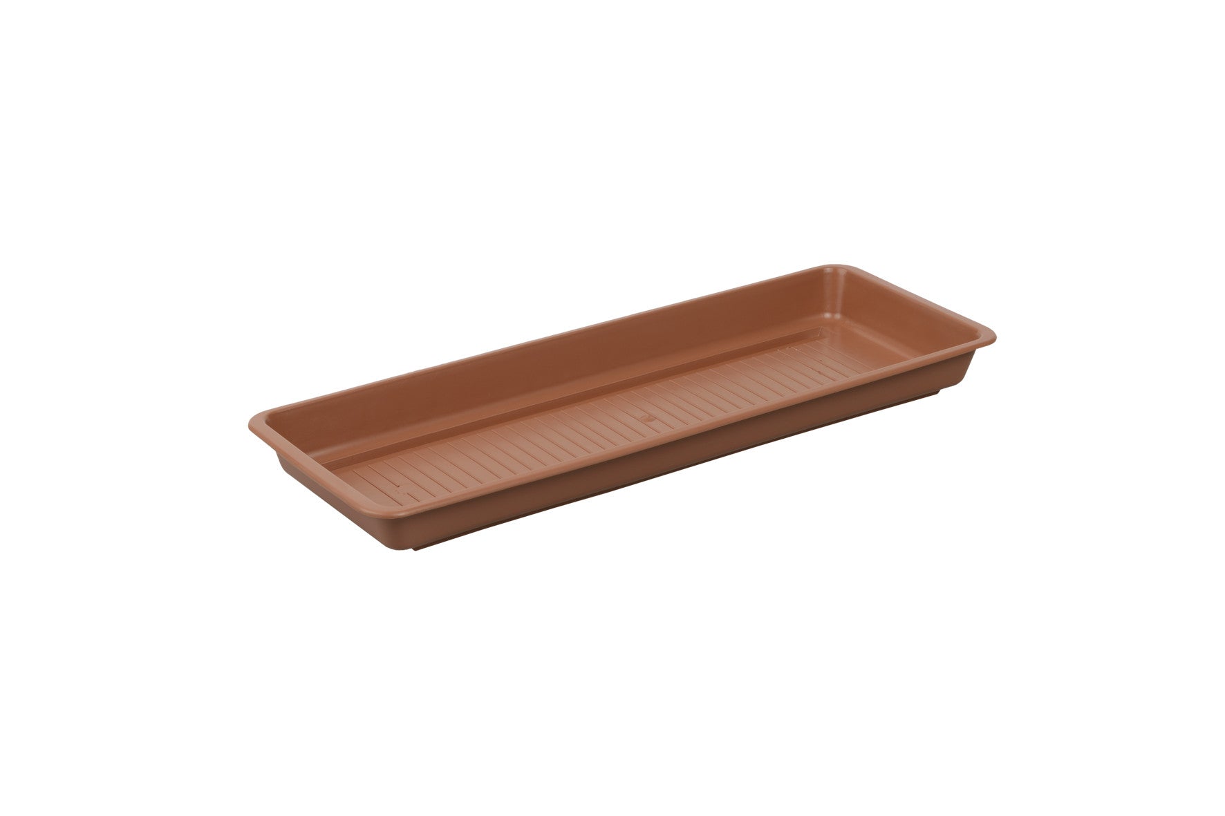 Plastkon podmiska pod truhlík Garden Terakota, 80x17x4.5 cm boční pohled