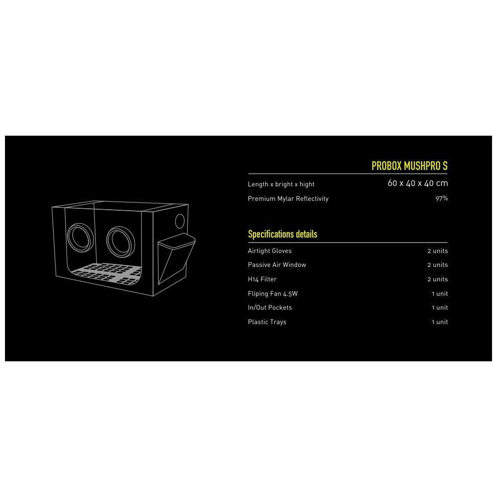 Garden HighPro Probox Mushpro S, 60x40x40 cm boční pohled