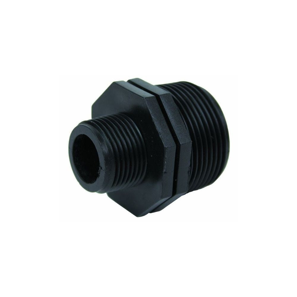 Irritec PP redukce 2x vnější závit 1“ x 3/4“ pohled zepředu