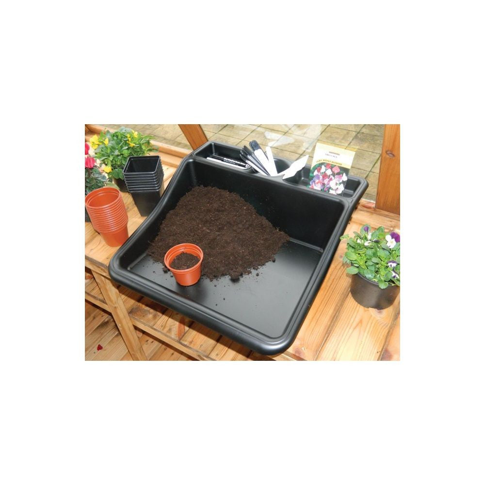 Garland podmiska plast Tidy Tray Black Compact s pultem 49x50x15 cm boční pohled