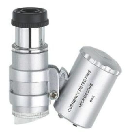 VF zakmicroscoop 60x met LED-UV verlichting zijaanzicht