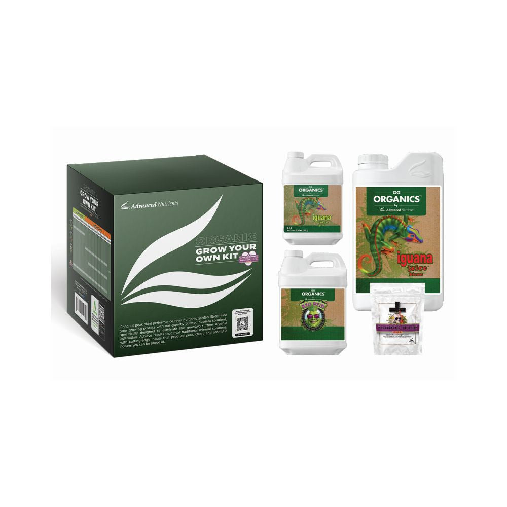 Advanced Nutrients Organic Grow Your Own Kit, meststofset achterkant