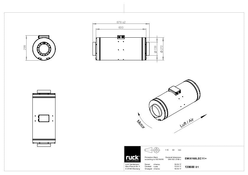 Can-Fan Q-Max EC 160 mm - 746 m3/u ander zijaanzicht