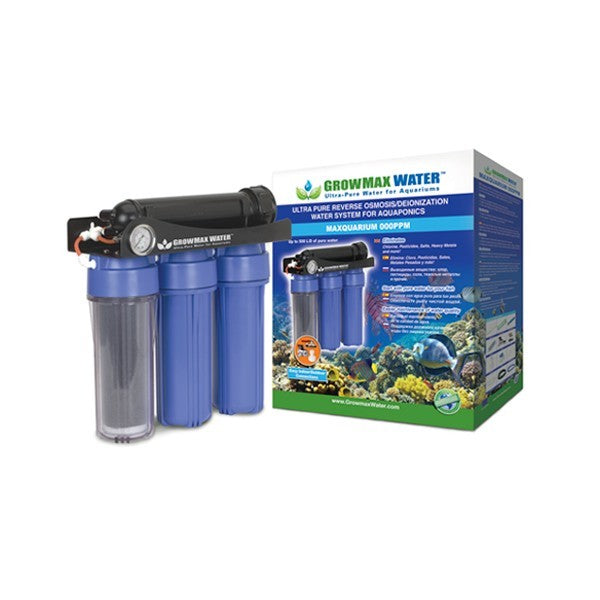 Growmax Water Maxquarium, reverzní osmotická jednotka 500 l/den 000 ppm pohled zepředu