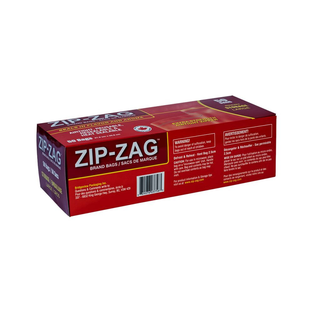 Zip-Zag sáček Large 27x28cm 250 g, 150 ks boční pohled